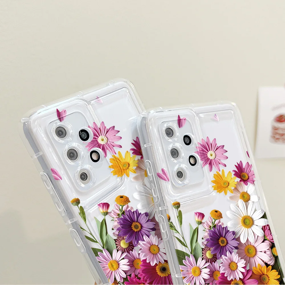 Funda transparente de flores para Samsung A36 A35 A34 A33 A55 5G A56 A54 A53 A52 A26 A24 A23 A15 A13 S25 S24 Ultra S23 S22 S21 - imagen 4