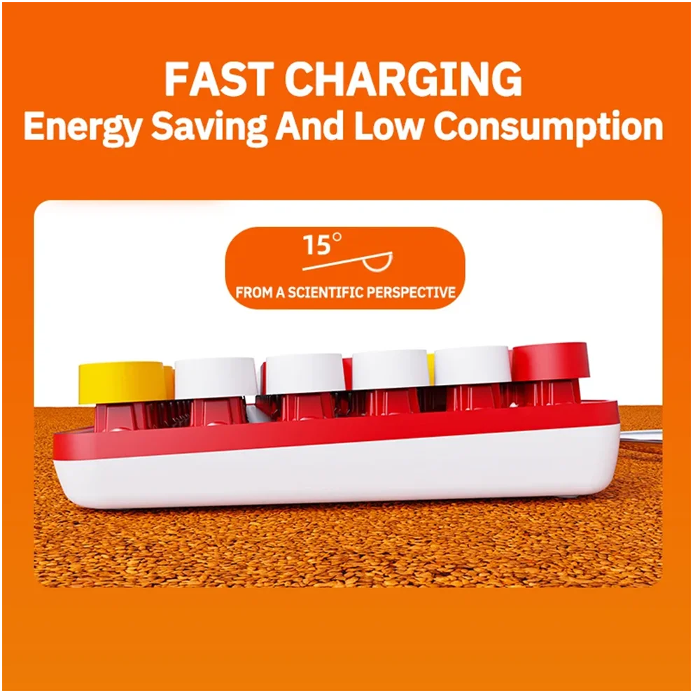 Teclado inalámbrico de 84 teclas, accesorio de 2,4G, redondo, Retro, recargable, para ordenador portátil - imagen 5