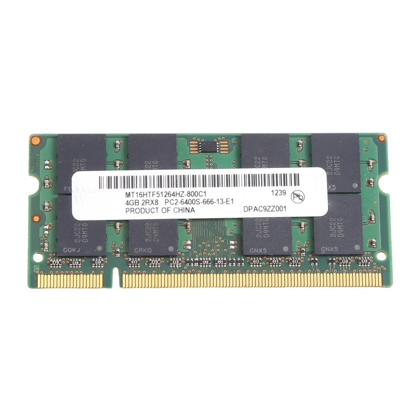 Memoria RAM para ordenador portátil, dispositivo para MT DDR2, 4GB, 800Mhz, PC2, 6400S, 16 Chips, 2RX8, 1,8 V, 200 Pines, SODIMM, fácil de instalar