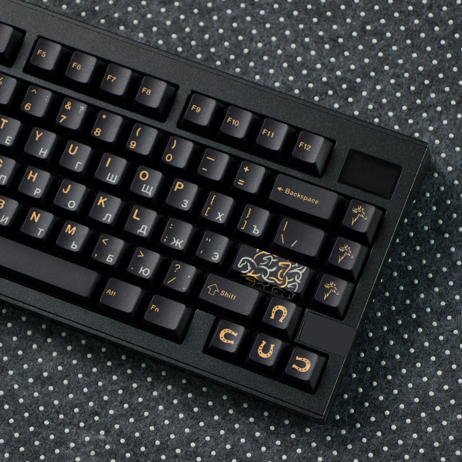 Teclas de caballo negro de 141 teclas, Material PBT, perfil de cereza, Color negro y dorado, para teclado mecánico ATK, para Rainy75, Lucky65 - imagen 4