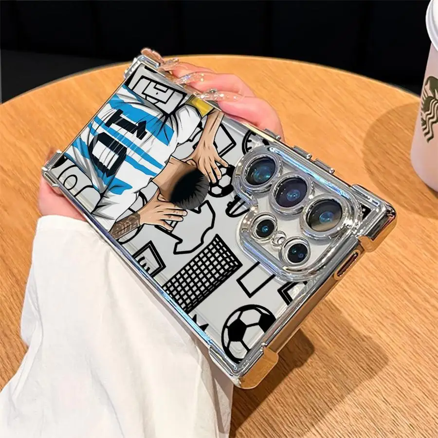 Funda con número de fútbol de dibujos animados para Samsung Galaxy S23 S20 FE S22 Ultra S21 Plus S24 S25 Edge, funda transparente - imagen 4