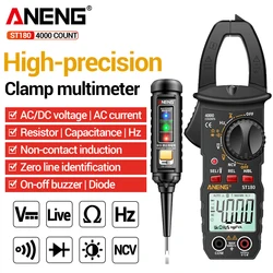 ANENG ST180/B15 Pinza Amperimétrica Digital Multímetro Profesional
