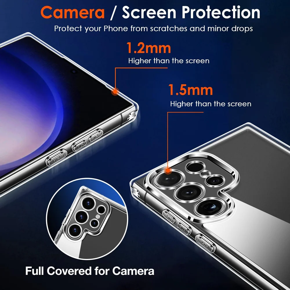 S25 Ultra Funda de teléfono Original para Samsung S24, cubierta protectora trasera Ultra transparente para Samsung Galaxy S 24, fundas de TPU Ultra suaves - imagen 4