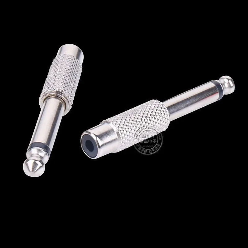 6,35mm giratorio RCA Lotus cabeza hembra 6,5 enchufe Sophomore corazón a AV adaptador hembra transmisión de señal de Audio transferencia de Metal - imagen 2