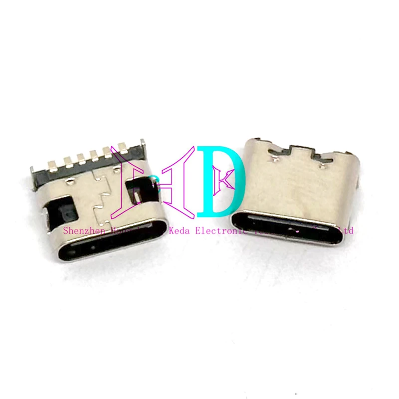5 uds USB tipo C hembra Jack puerto de carga enchufes conector de 6 pines SMD PCB soldadura DIY reparación USB tipo C adaptador de enchufe - imagen 2