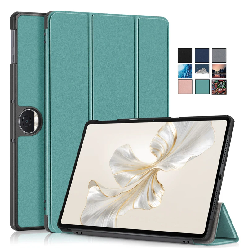 Para Funda Honor Pad 9 Funda de 12,1 pulgadas HEY2-W19 W09 soporte triple plegable carcasa trasera de PC dura magnética para Honor Tablet 9 Funda