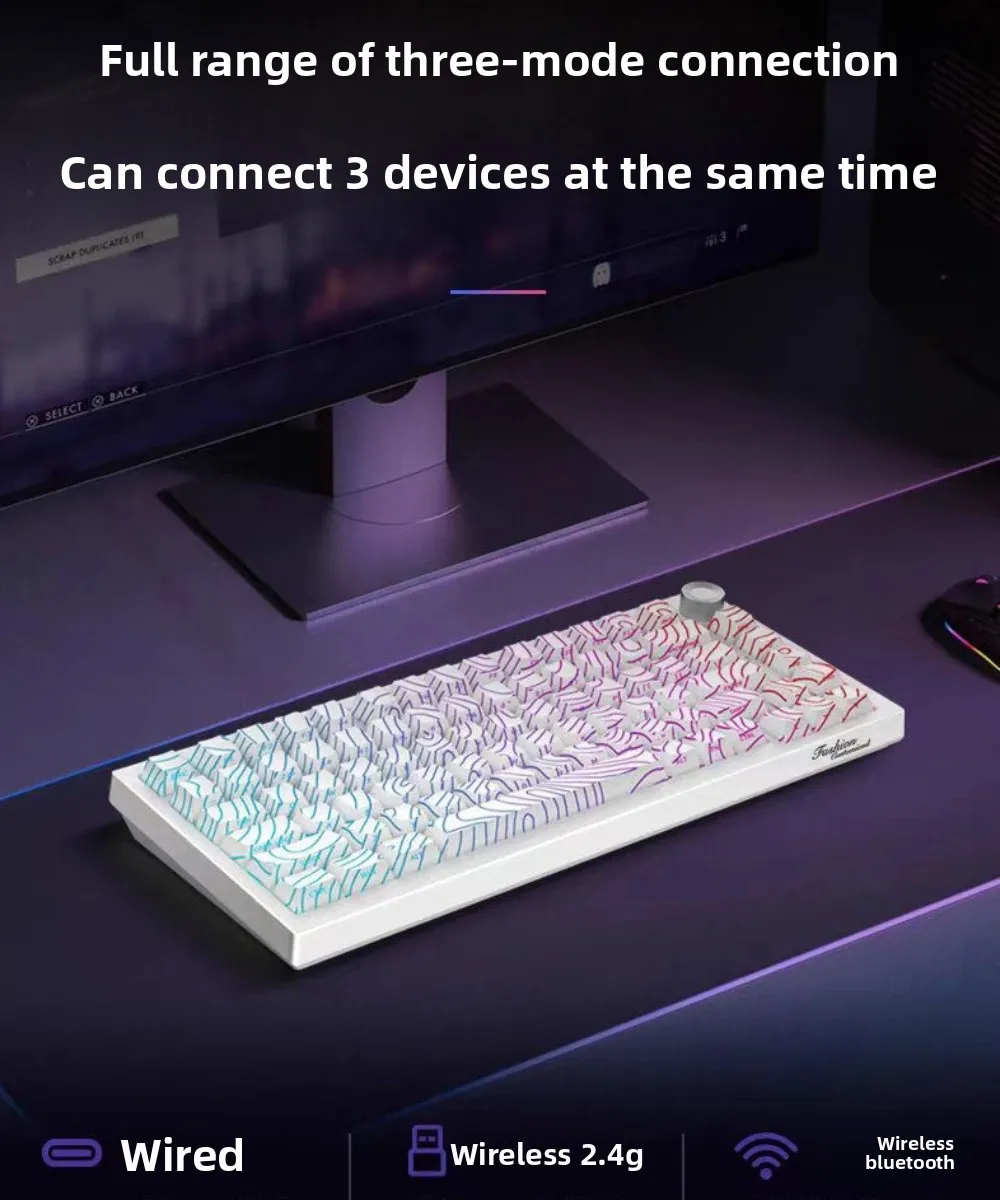 K81 Teclado mecanico Teclado mecánico de tres modos teclado gaming 80% teclados bluetooth para juegos teclado inalámbrico meccanica - imagen 5