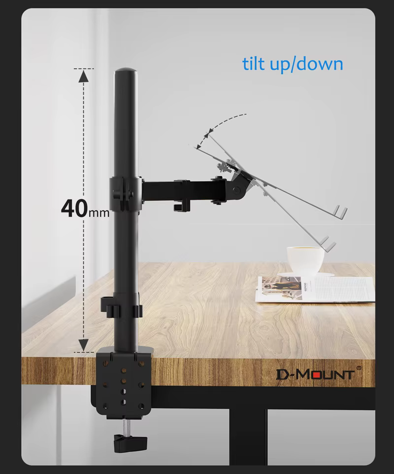 D-MOUNT N051LP Soporte Tablet Escritorio Brazo Doble 10"-27" 360° - imagen 2