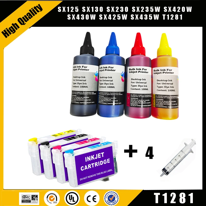 Einkshop cartucho de tinta recargable t1281 para epson, sx130, sx235w, S22, SX230, SX235W, SX420W, SX440W, SX430W, SX425W, SX435W, SX438