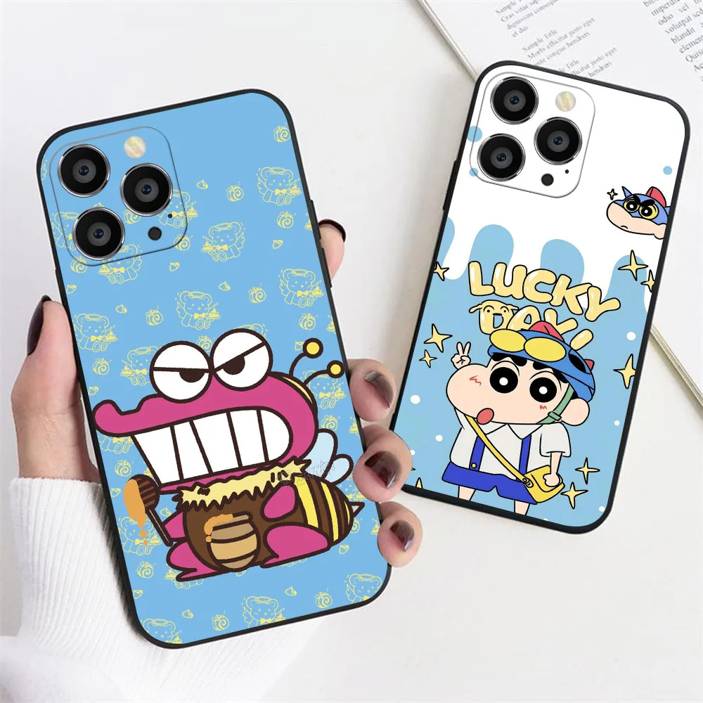 BY-25 Crayon S-Shin-chan Funda blanda para iPhone X XS 11 12 13 14 Mini Pro Max Plus - imagen 4
