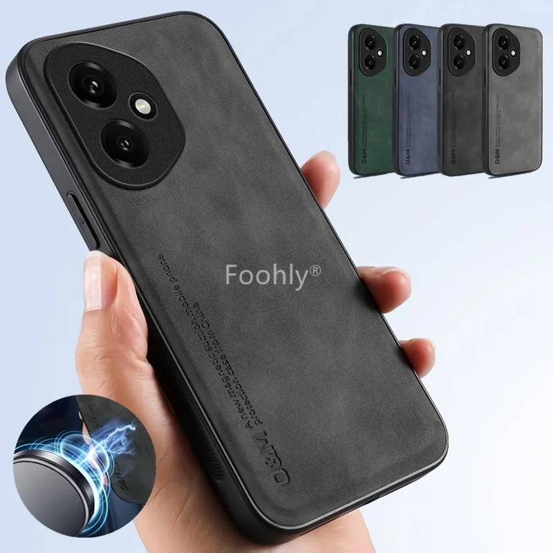 Funda magnética a prueba de golpes con sensación de piel para Honor 400 Pro 5G, Funda protectora trasera para teléfono, Funda