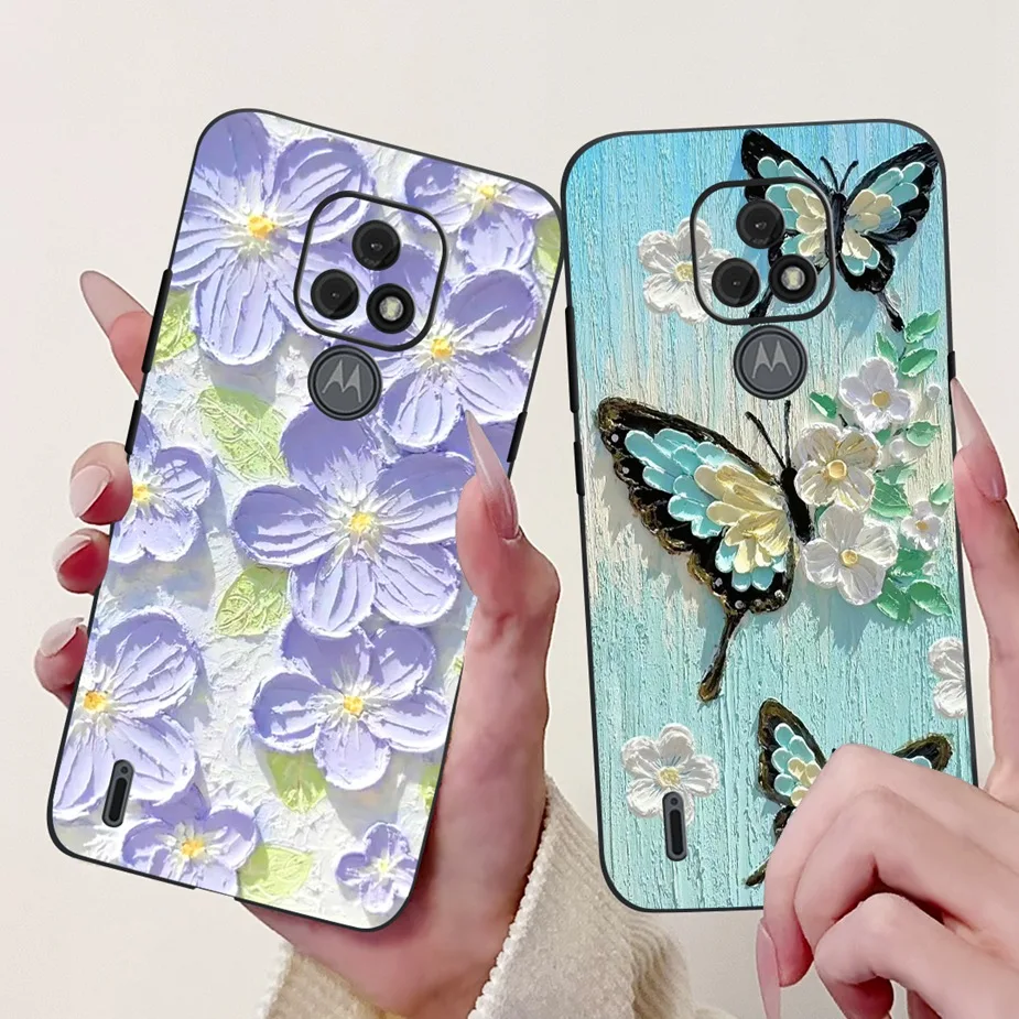 Para Motorola Moto E7 Plus funda XT2081-1 lindo gato moda cubierta pintada a prueba de golpes funda de teléfono para Moto E7 MotoE7 Plus Fundas suaves - imagen 2