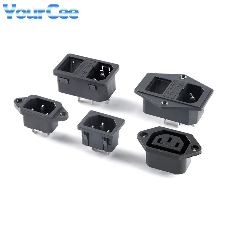 Toma de corriente integrada de cobre completo AC-14-F16 DB-8-8 AC-14-F19 AC-01 AC-02 AC-04 conector macho de enchufe 10A interruptor KCD1 KCD4 KCD3 - imagen 5