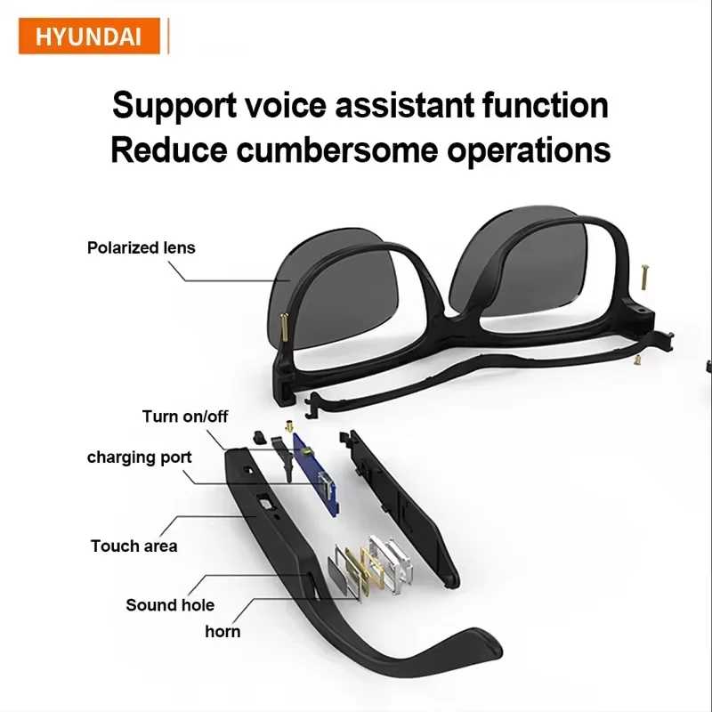 Choice HYUNDAI HY-C8 auriculares Bluetooth multifunción gafas de sol deportes al aire libre ciclismo gafas de Audio sonido envolvente música - imagen 4