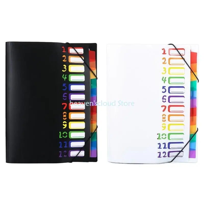 Y88B 2PCS/SET Carpeta archivos en expansión Documentos documentos forma órgano 12 bolsillos Caso para - imagen 3