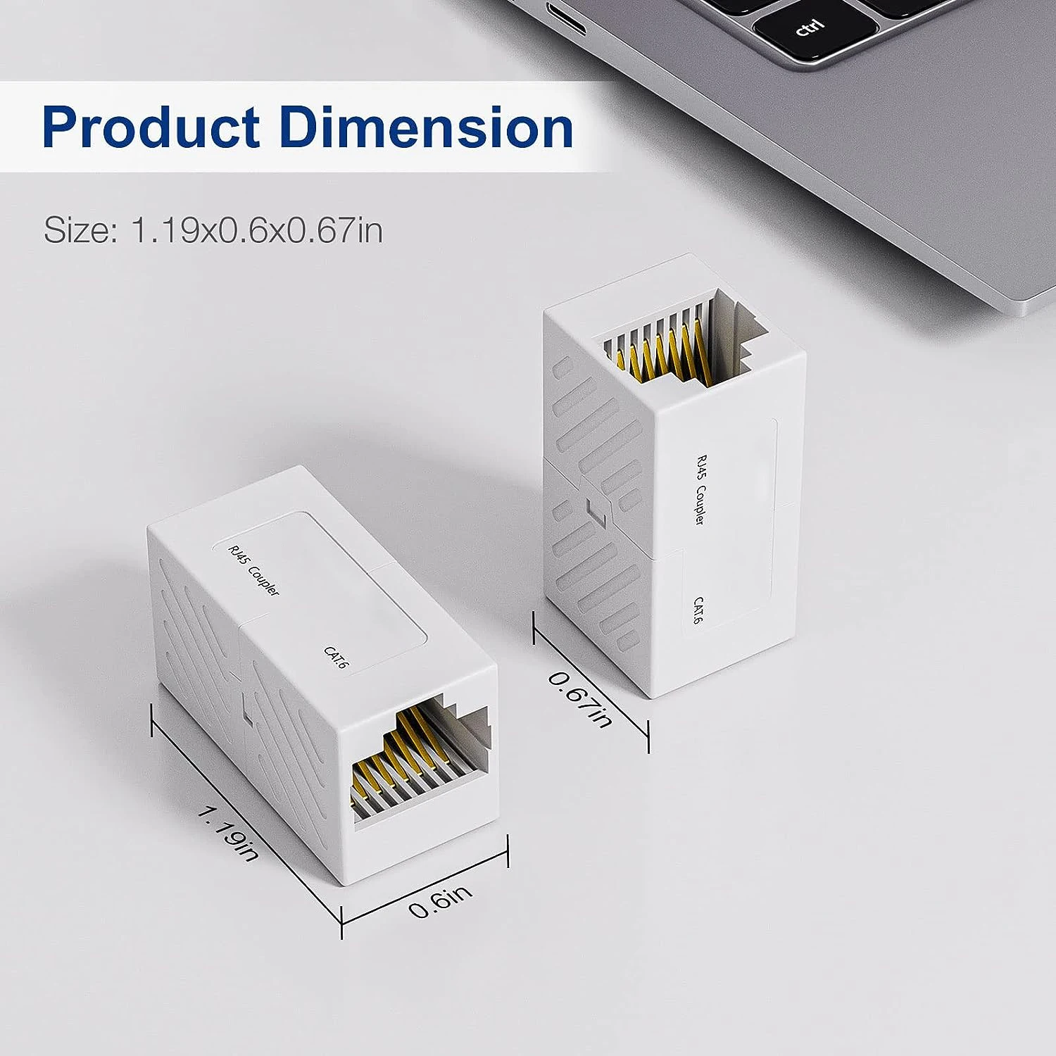 ZOERAX 2 uds RJ45 Cat6 acoplador Ethernet en línea, conector extensor Ethernet para Cables Ethernet Cat6/Cat5e/Cat5 - imagen 4