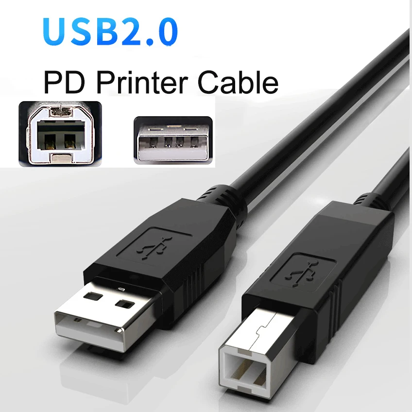 Cable de carga de datos para impresora, nuevo Cable USB 2,0 de 5 pines A macho A Usb B macho, Cable de impresora tipo USB 2,0, núcleo de cobre para impresora