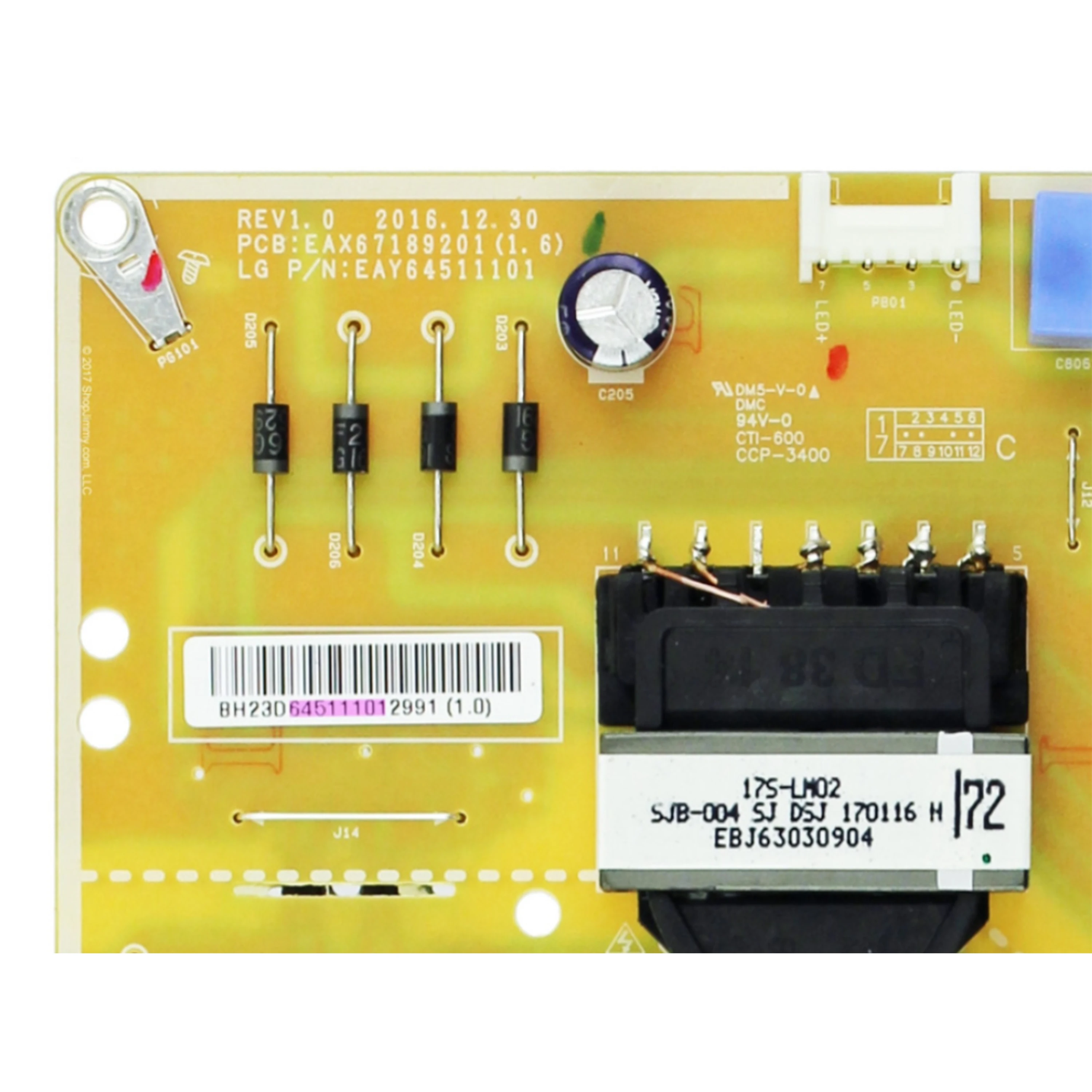 EAX67189201 EAY64511101 LGP49DJ-17U1 Placa de alimentación para LG 49UJ6300-UA 49UK6090PUA 49UK6300PUE 49UK6200PUA 49UT640S0-UA - imagen 3