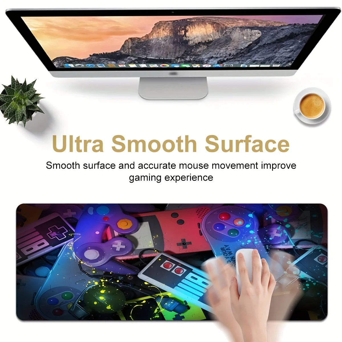 Alfombrilla de ratón para juegos 900x400 con bordes cosidos de goma antideslizantes, alfombrilla de escritorio para jugadores y alfombrillas de ratón de oficina para ordenador de escritorio - imagen 4