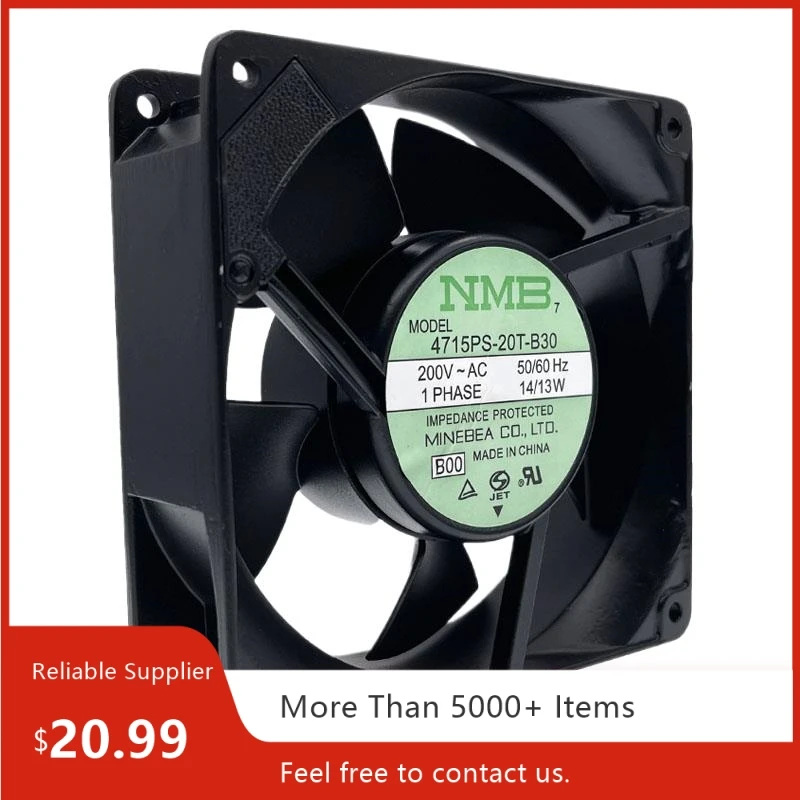 Ventilador de refrigeración de alto rendimiento de 120 mm CA 200 V A90L-0001-0219 # AF, 4715PS-20T-B30, 2900RPM, 102CFM para FANUC CNC, Servidor, Elevador - imagen 2