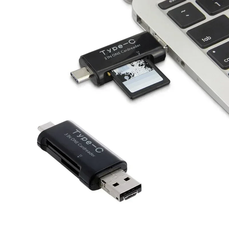 Lector de tarjetas USB 3 en 1 OTG USB2.0 Universal OTG TF/SD para Android Macbook Laptop 1 Uds Micro USB tipo C - imagen 2