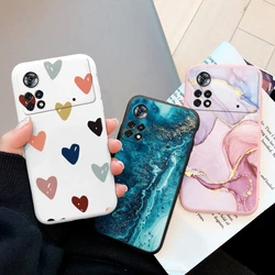 Para Poco X4 Pro 5G POCO M4 Pro 4G Funda de teléfono Rosa mármol corazón amante mariposa Funda suave TPU Funda protección de cámara de silicona