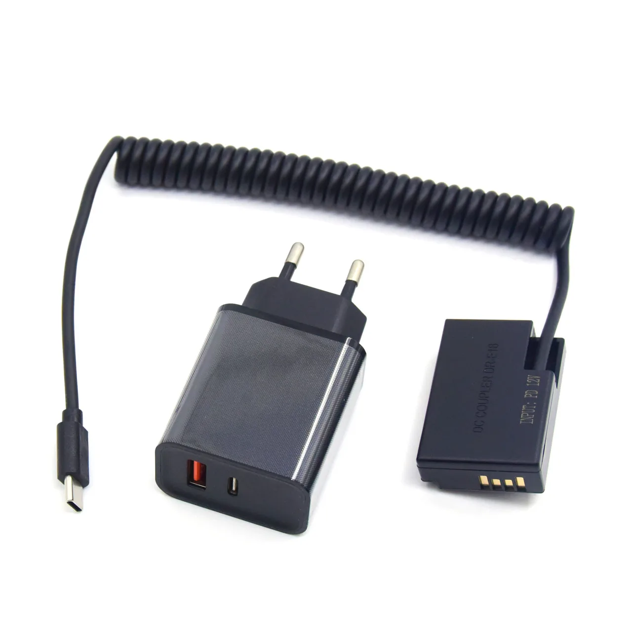 LP-E17 batería ficticia DR-E18 acoplador de CC Cable de banco de energía USB C y cargador PD para Canon EOS RP 77D 250D R10 X9 X9i X10 T6i T7i T8i