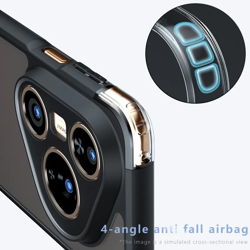 Para Huawei Pura 80, 80 Pro+, 80 Ultra Funda ELVEV Airbags anticaída TPU Funda dura para teléfono con sensación de piel para PC - imagen 3