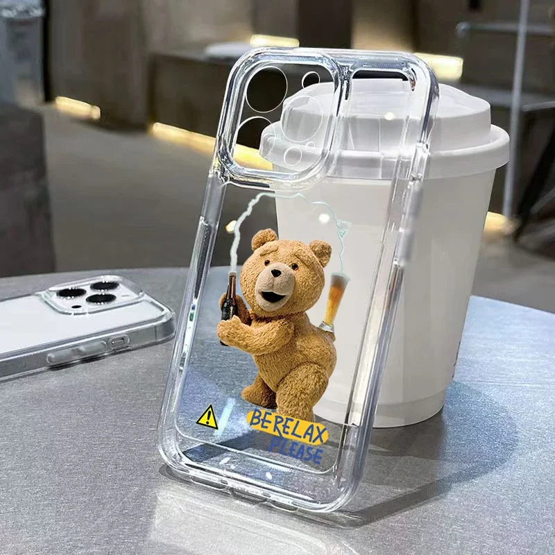 Funda transparente a prueba de golpes con dibujos de pareja de osos de peluche para Xiaomi Redmi Note 12 13 Pro Plus 5G 12S 11S 11 10S 10 Pro Redmi 12 13C - imagen 2