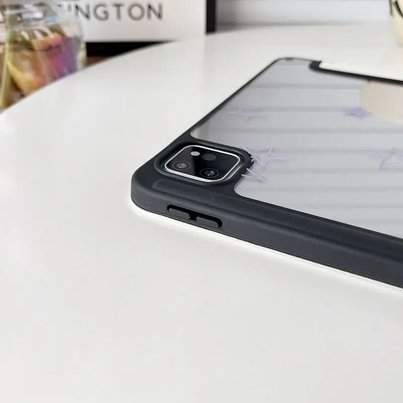 Funda 3 pliegues con portalápices para iPad 10th 11th Pro 11 12,9 13 M2 M4 M3 funda 9,7 10,2 5th 6th 7/8/9 mini 6 7 funda Air 3 4 5 6 - imagen 4