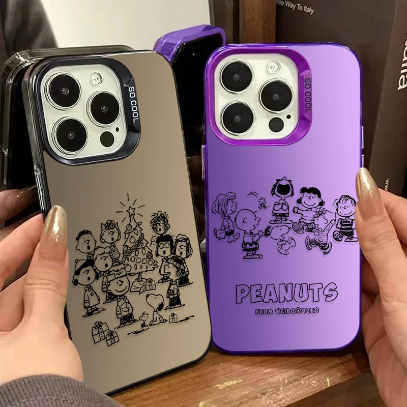 Línea S-Snoopys Graffiti funda de teléfono para iPhone 17 Air 16 15 11 12 14 13 Pro Max XS X XR Plus 8 7 SE 2020 contraportada a prueba de golpes