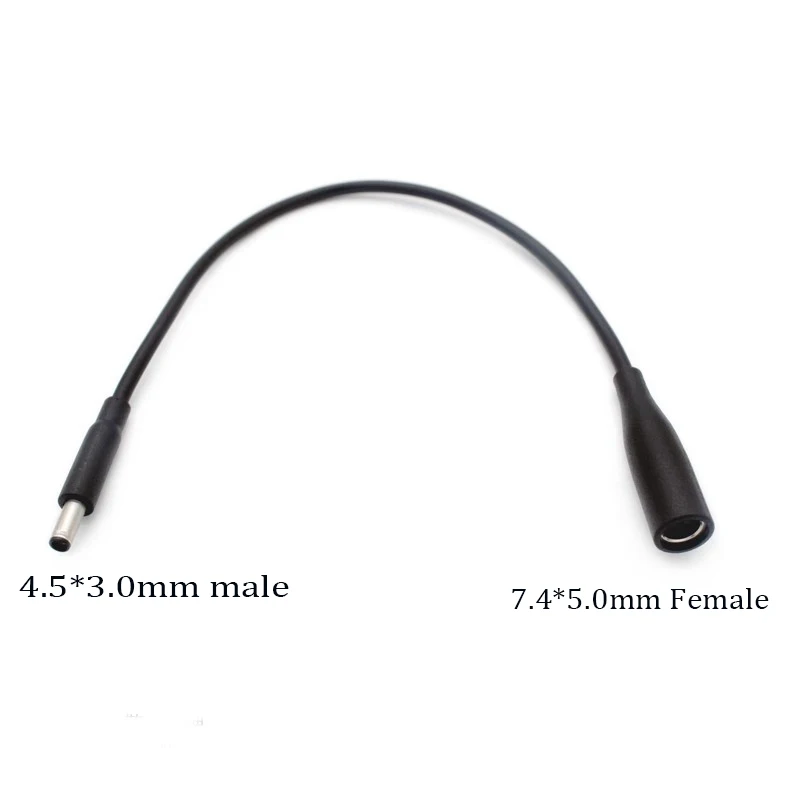 AQJG-Adaptador de cargador de corriente DC para portátil Dell, conector convertidor de 7,4x5,0mm a 4,5x3,0mm con Pin, color negro, nuevo