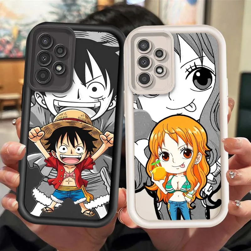 Funda Nami Luffy para Samsung Galaxy A04E A04 A04S A05 A06 A10S A11 A12 A13 A14 A15 A16 funda de teléfono con escalera ocular