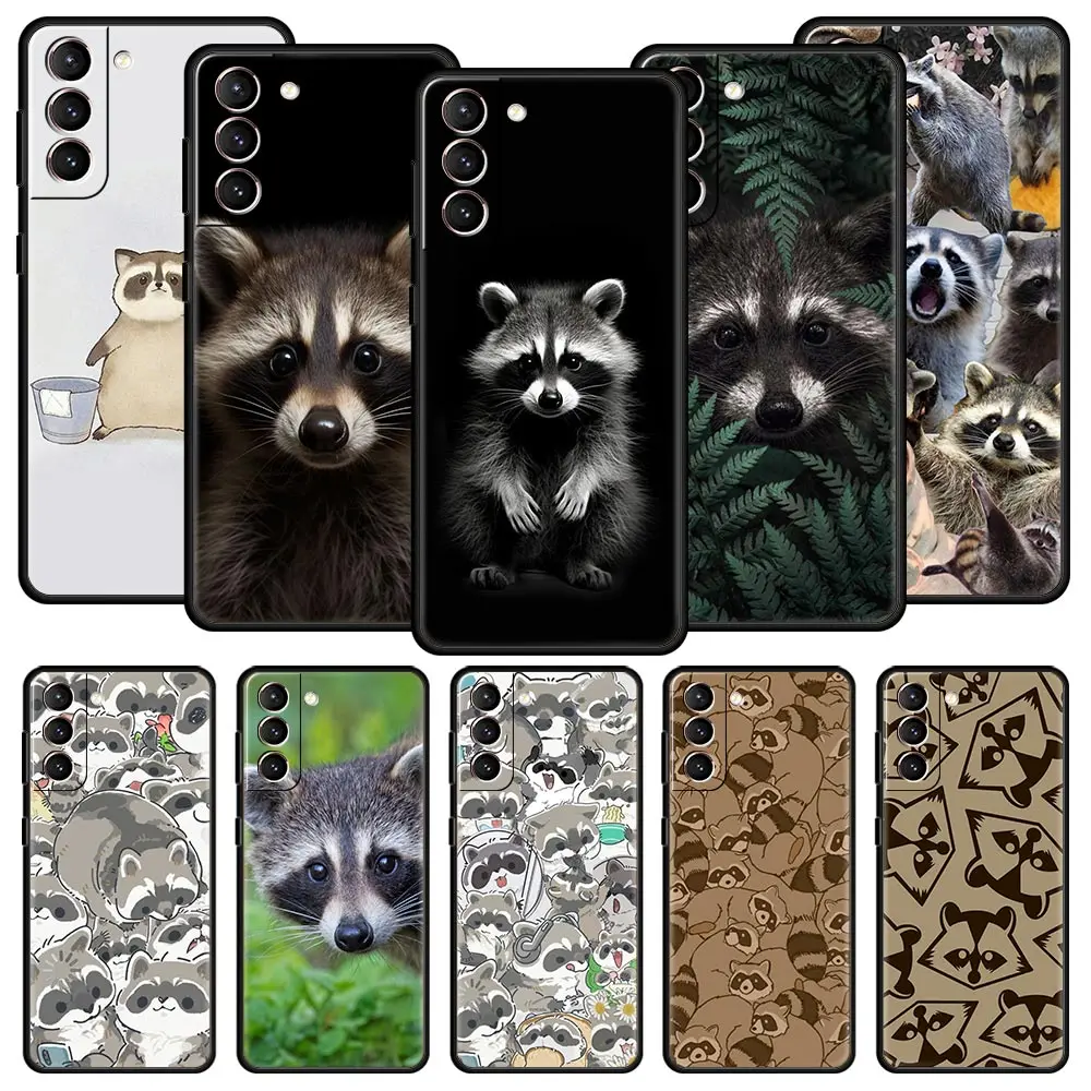 Funda de teléfono mapache para Samsung Galaxy S24 S23 S22 S20 Ultra S21 FE 5G S10 S9 Plus S10E S8 funda de silicona suave