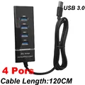 4 Ports Black 120CM