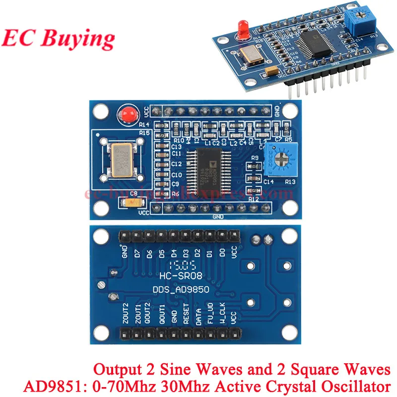 Placa de desarrollo de módulo generador de señal AD9850 AD9851 DDS 0-70MHz 0-40MHz 2 ondas sinusoidales y 2 ondas cuadradas 125Mhz 30M oscilador - imagen 5