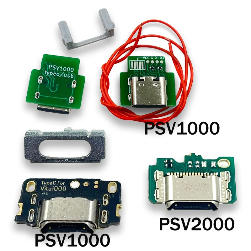 1 Uds. Para conectores de consola de juegos PSV1000 PSV2000, cambio de puerto de carga a PSV2K, cambio de puerto de carga a USB tipo C