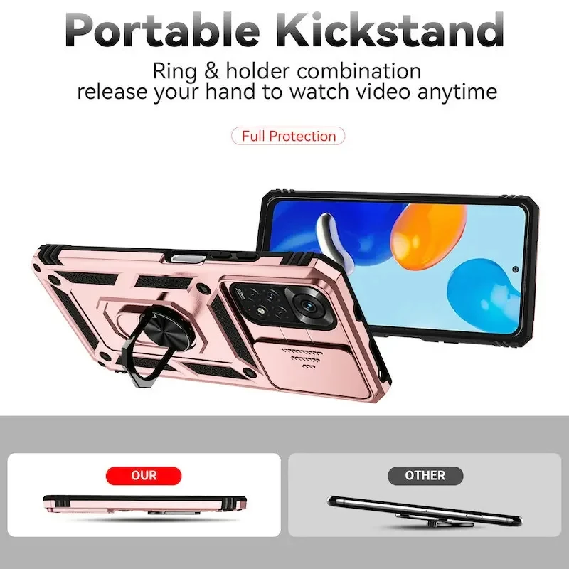 Para Redmi Note 11 12 13 Pro Plus funda con soporte parachoques carcasa de teléfono armadura resistente dura para Redmi Note 11 12 13 12C 13C - imagen 3