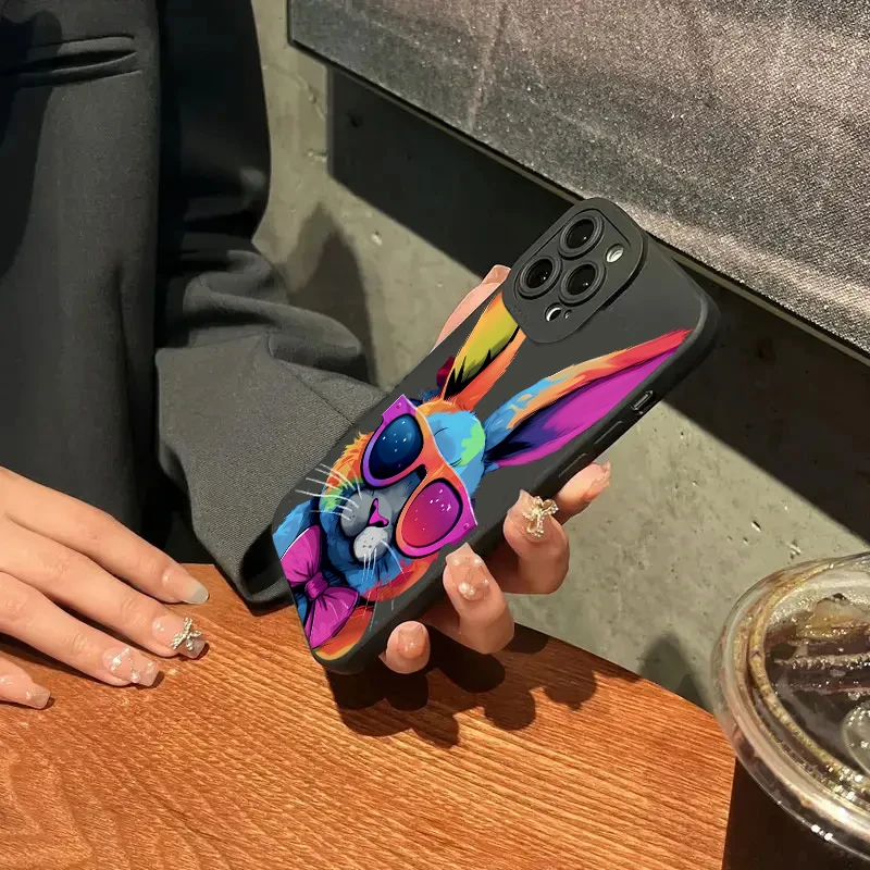 Funda de teléfono de silicona con bonito conejo colorido para Xiaomi Redmi Note 13 12 11 Pro Plus 13 12S 11S 11 10S 10 Redmi 12 4G 13C funda suave - imagen 5