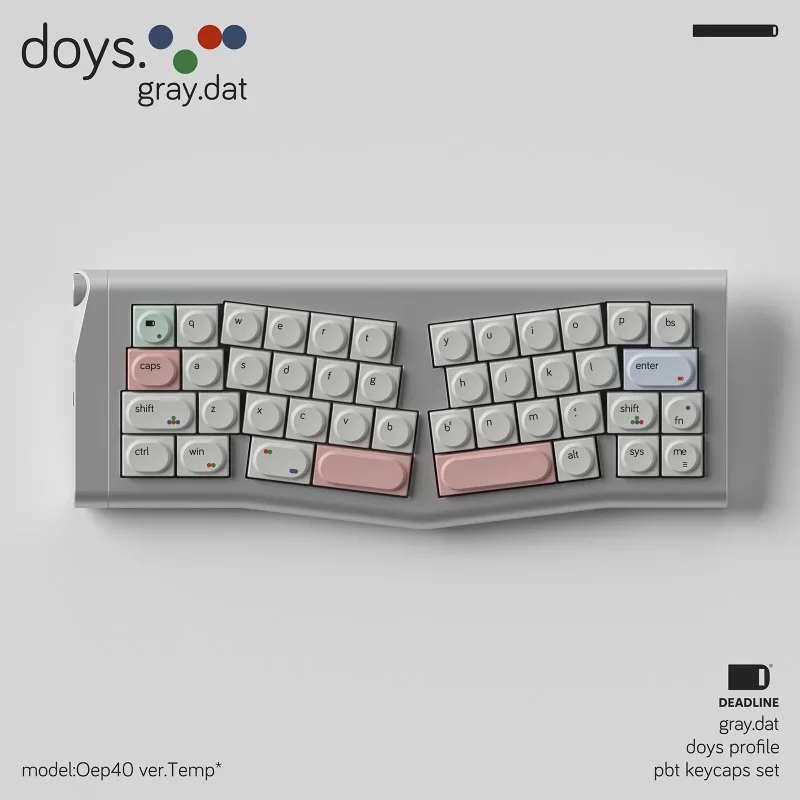 Juego de teclas con tema de Dat gris Doys, teclas de teclado con interruptor MX de sublimación PBT personalizadas para accesorios de teclado mecánico, regalos