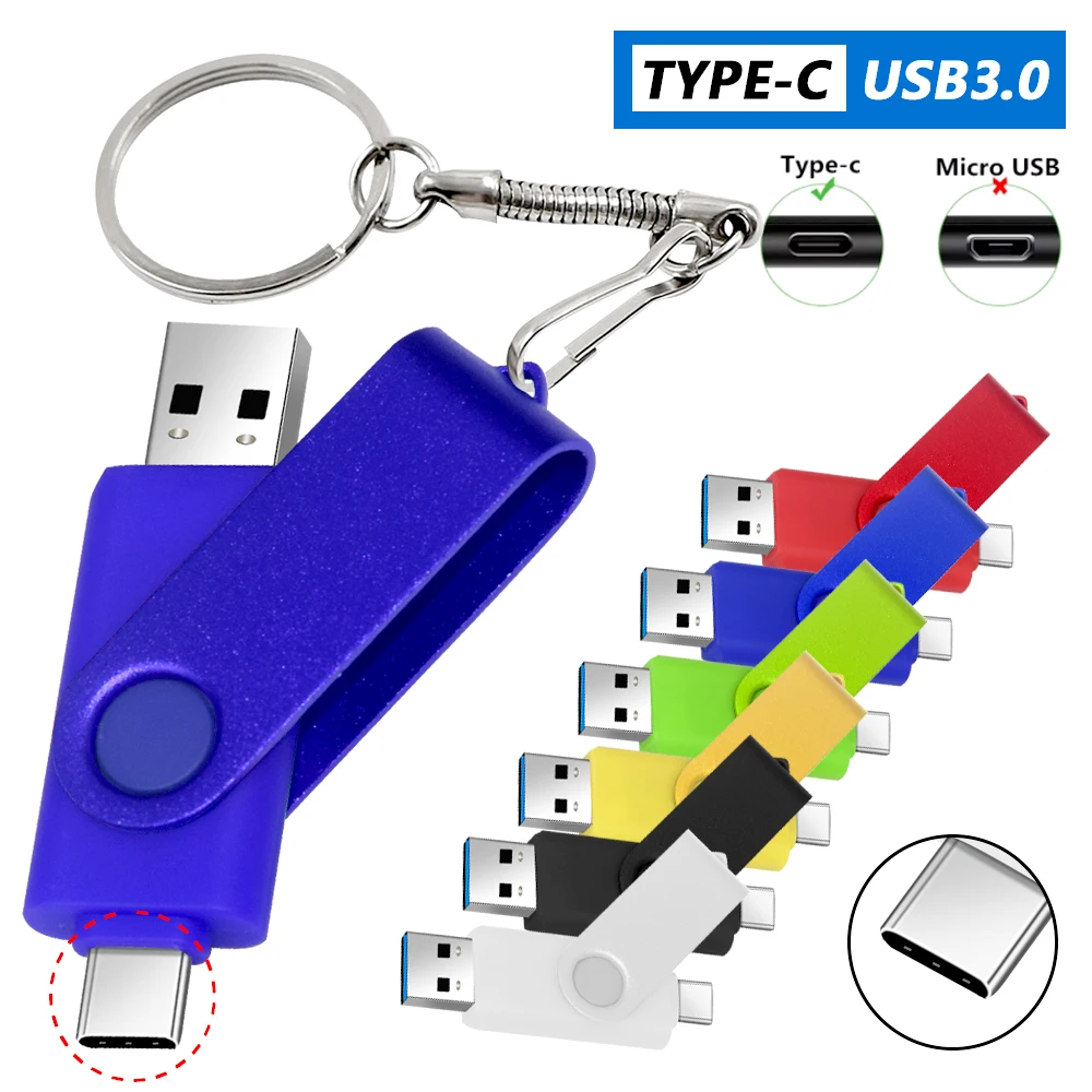 Metal 3. 0 unidad flash USB Pen Drive de alta calidad 16GB 32GB 64GB 128GB Pendrive para dispositivo tipo C pen drive regalos creativos