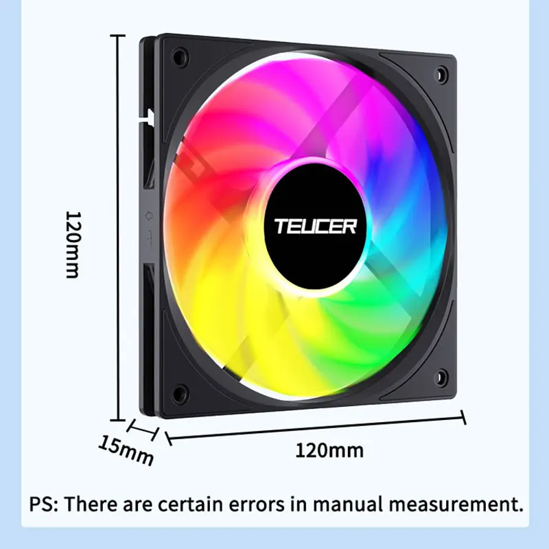 TEUCER UT-12015 ventilador de chasis ultrafino de 12CM 12V 4PIN PWM diseño silencioso de alta presión de viento 15MM de espesor ventilador con cubierta de PC para jugadores - imagen 5