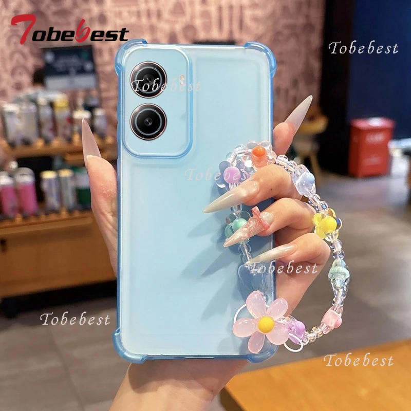Funda de pulsera de flores a prueba de golpes con Airbag para Xiaomi Poco X7 X6 Redmi Turbo 4 3 Pro A5 A3 funda de silicona - imagen 4