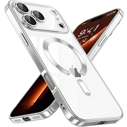Funda de silicona transparente MagSafe para iPhone 11-17 Air/Pro Max
