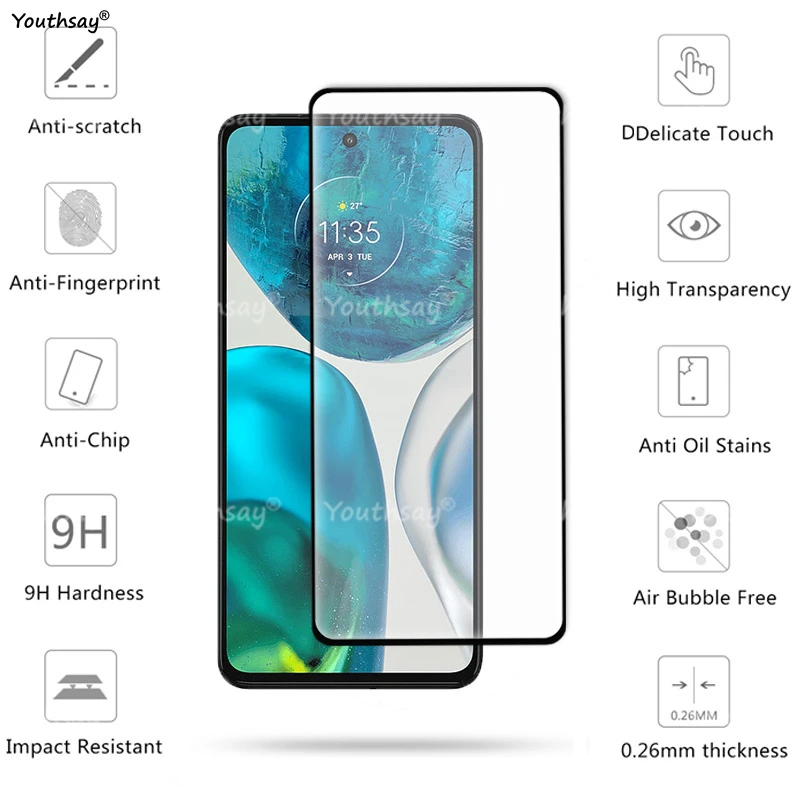 Para Motorola Moto G52 vidrio para Moto G62 5G G42 G52 G82 G72 G53 pantalla de vidrio templado Protector de cámara película Motorola G52 vidrio - imagen 3