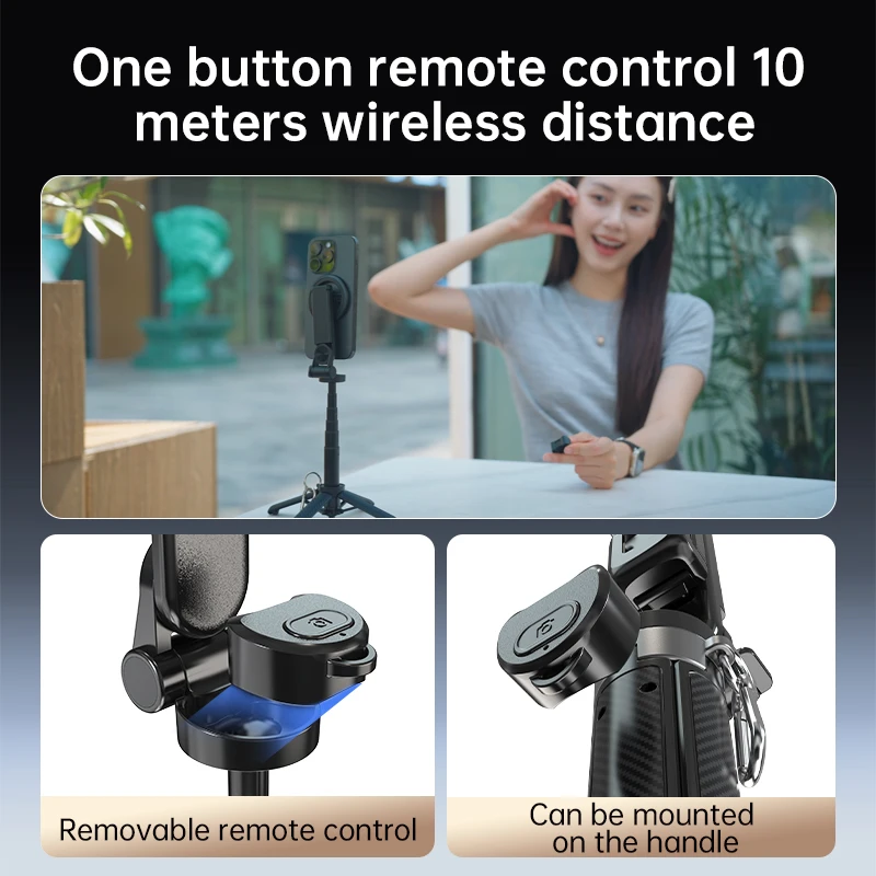 Palo de Selfie telescópico giratorio 360 con Base magnética, Mini diseño compacto, perfecto para teléfono, viajes, fotografía al aire libre - imagen 5