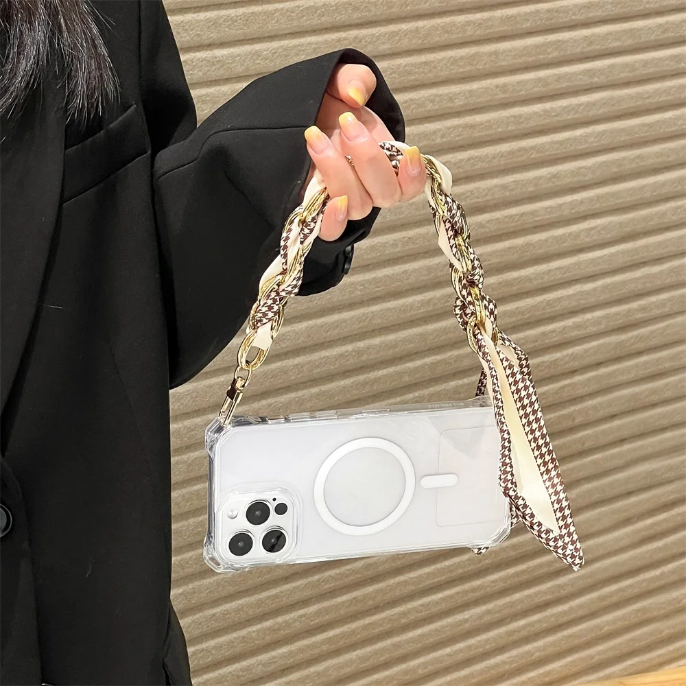 Bufanda de seda tejida creativa, bolso con correa, correa para mochila, bolso corto de moda, cadena, bolso colgante versátil, bolso de hombro a la moda - imagen 4