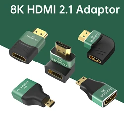MOSHOU Adaptador HDMI 8K Macho a Hembra Ángulo Recto 2.1