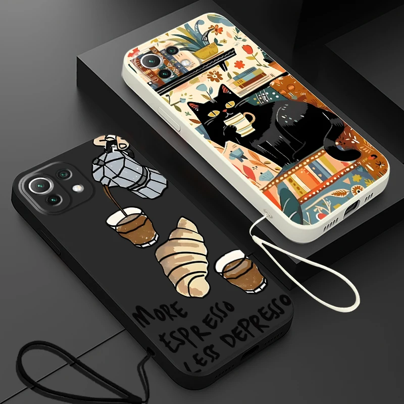 Funda blanda para Xiaomi Mi 13 11 12 Lite 10T 11T 12T Pro gato de dibujos animados