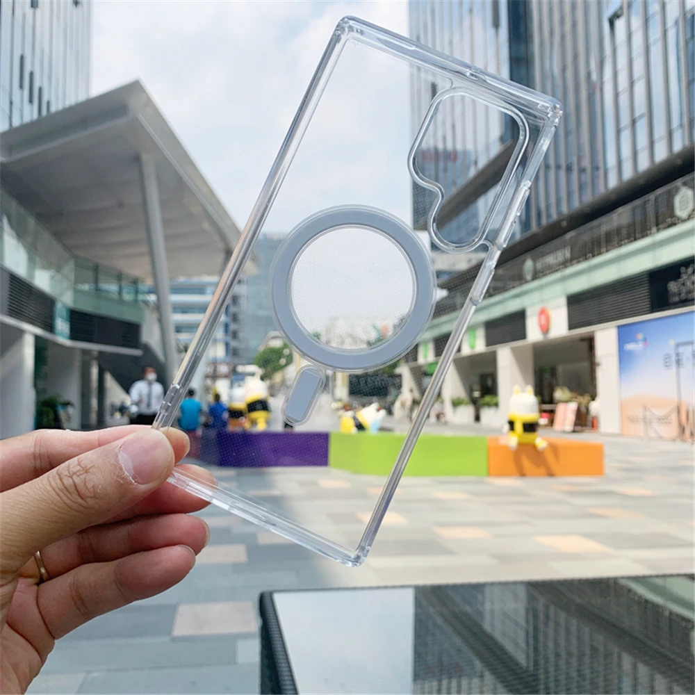 Funda magnética oficial para teléfono con cargador inalámbrico Magsafe para Samsung S23 S24 Plus S22 Ultra S21 FE S23Ultra, funda a prueba de golpes - imagen 3